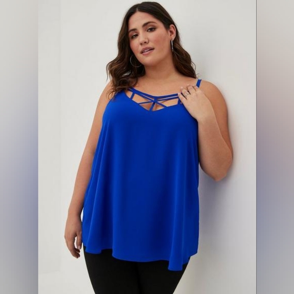 Torrid Sophie Chiffon Lattice Neck Swing Cami